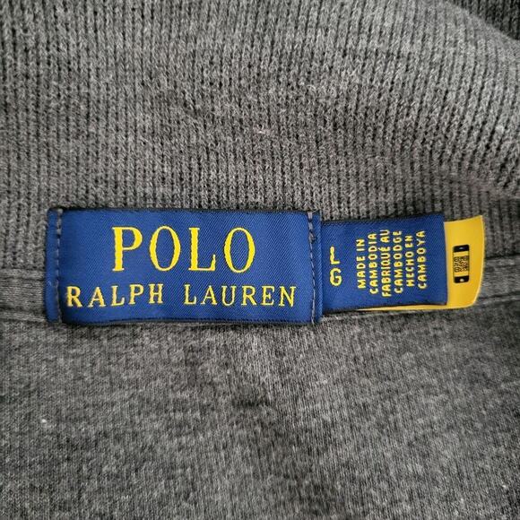POLO RALPH LAUREN Estate Rib 1/4 Zip Sweater Men's Large Gray Flesh Pony Preppy - Picture 9 of 11